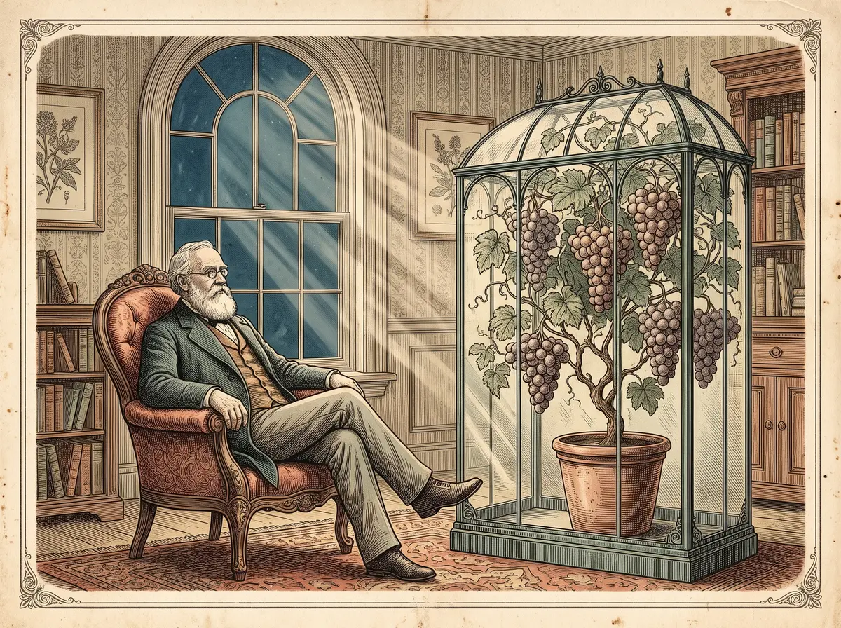 The 1,200 Pounds of Grapes That Convinced America to Sit Under Blue Windowpanes