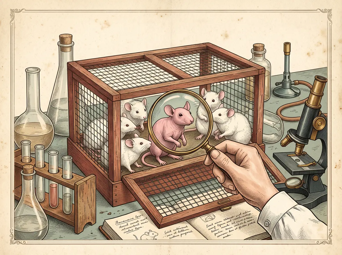 The Bald Mouse From a Glasgow Virus Lab — and the Organ Nobody Noticed It Was Missing