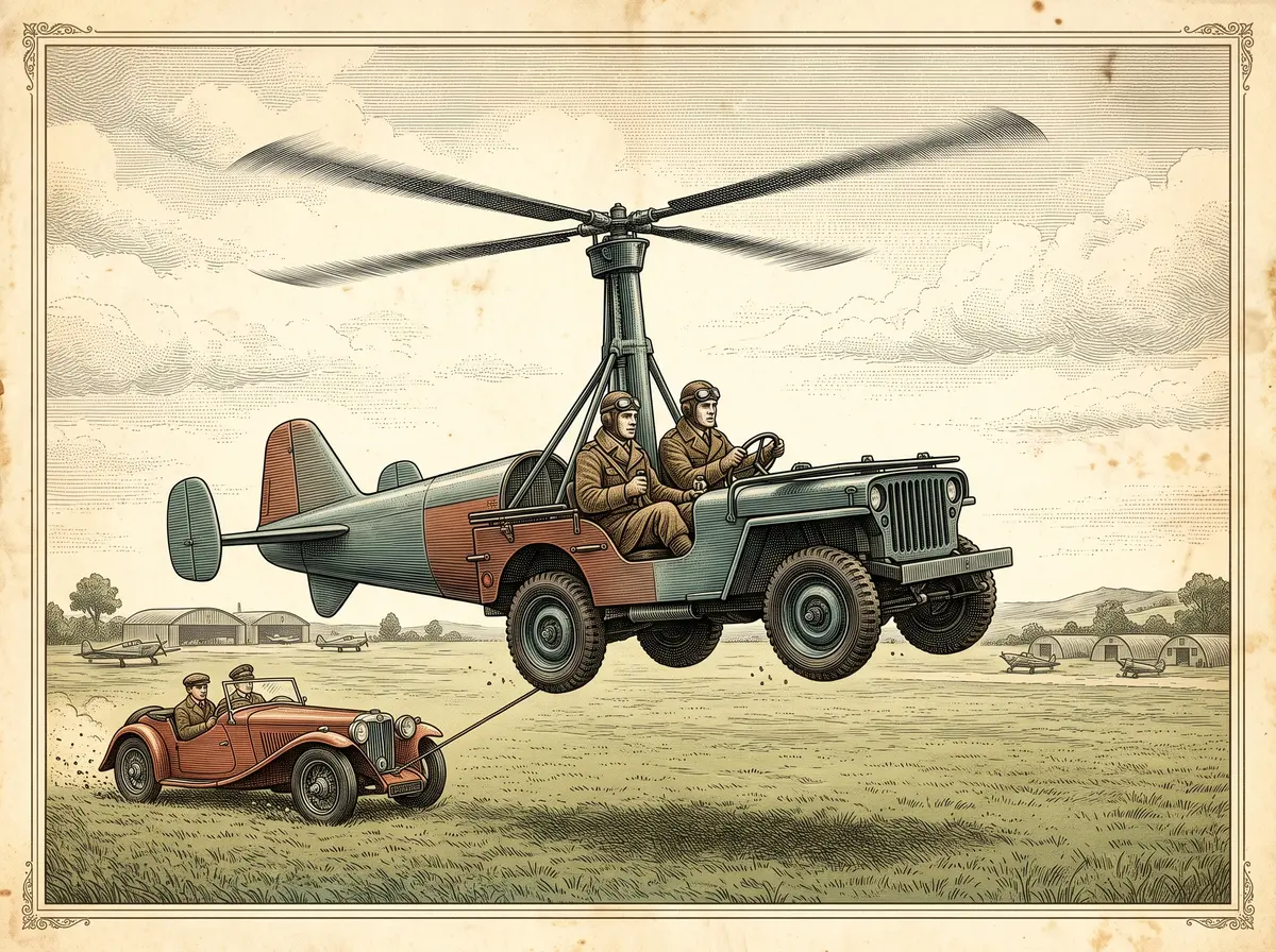 The Jeep Britain Tried to Fly Like a Kite — and Got It Off the Ground Behind a Bentley