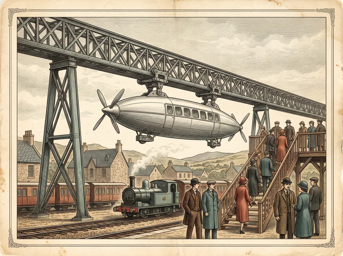 The Propeller-Driven Train That Hung Above a Railway Line — and Never Carried a Paying Passenger