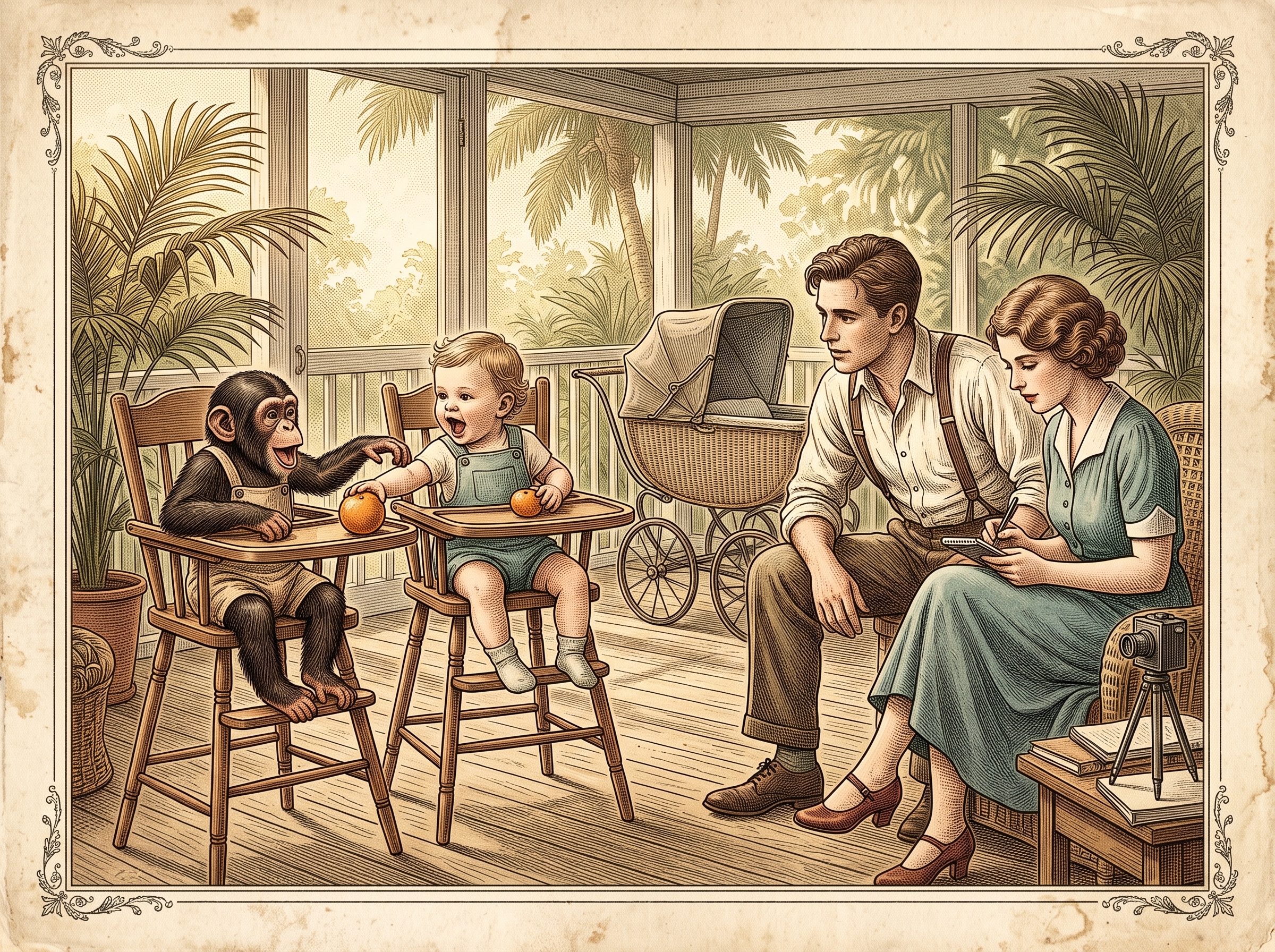 The Baby Raised With a Chimpanzee Who Learned to Bark for Oranges