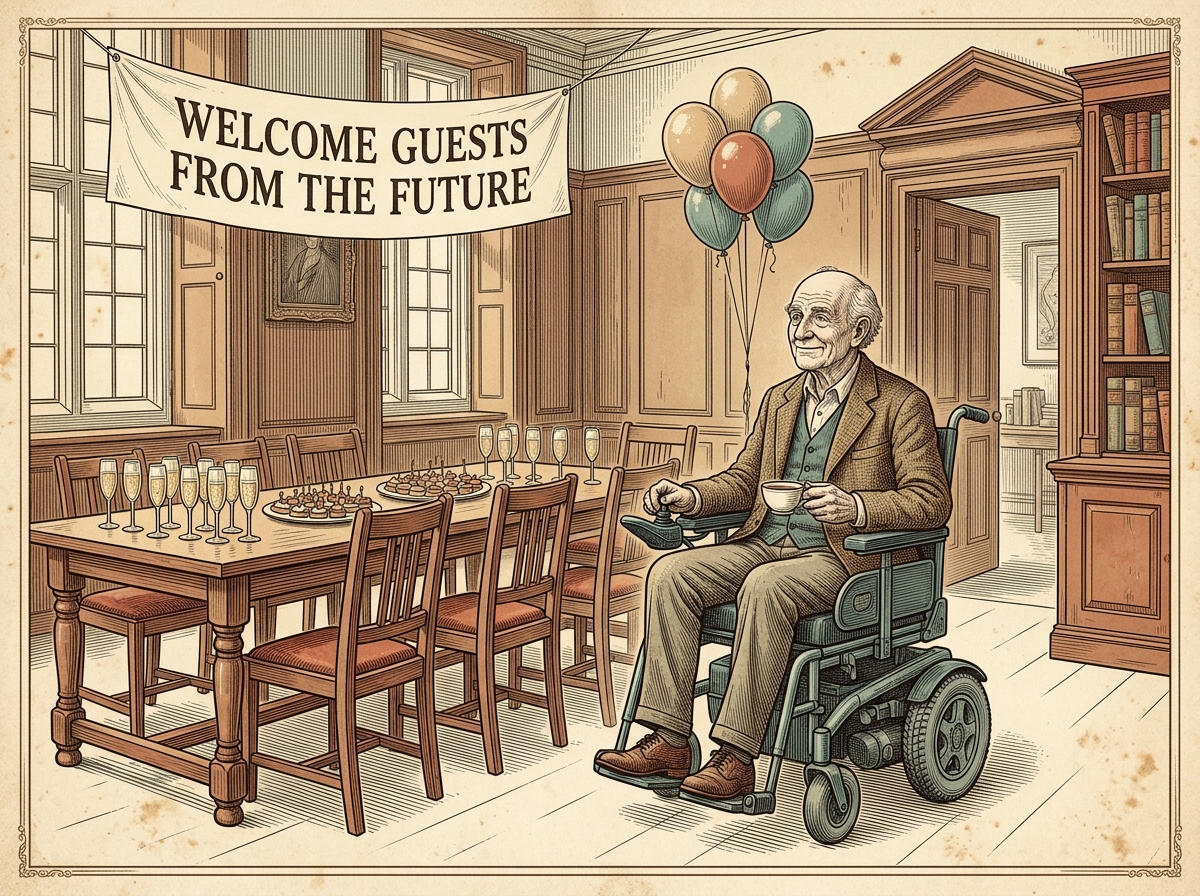 The Champagne Party Stephen Hawking Threw for Time Travelers — and Sent the Invitations Out Afterward