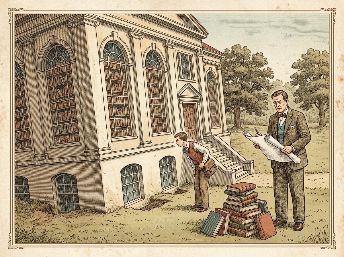 The Library Supposedly Sinking Because the Architect Forgot About the Books