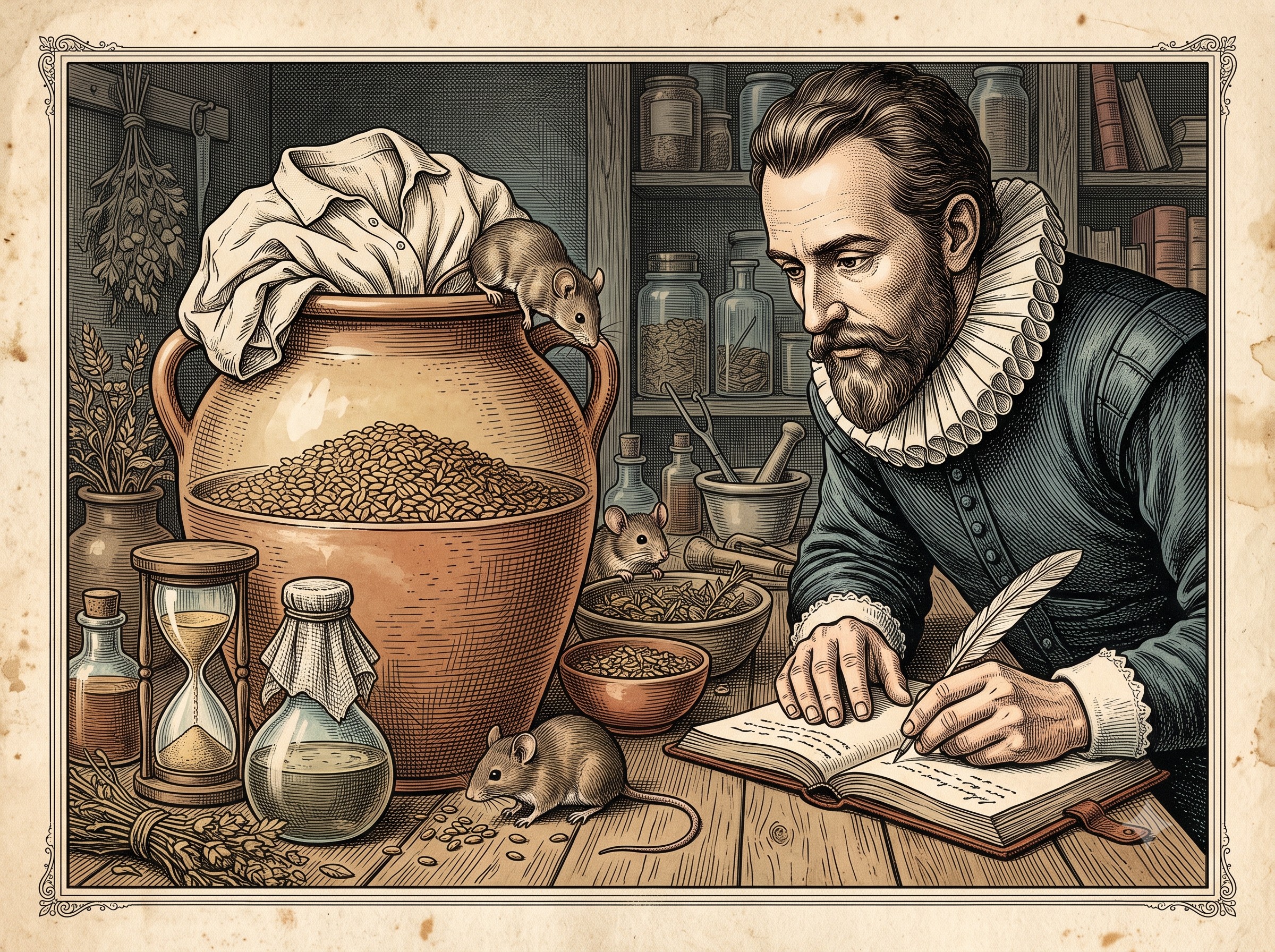 The Recipe for Making Mice Out of a Sweaty Shirt and a Jar of Wheat