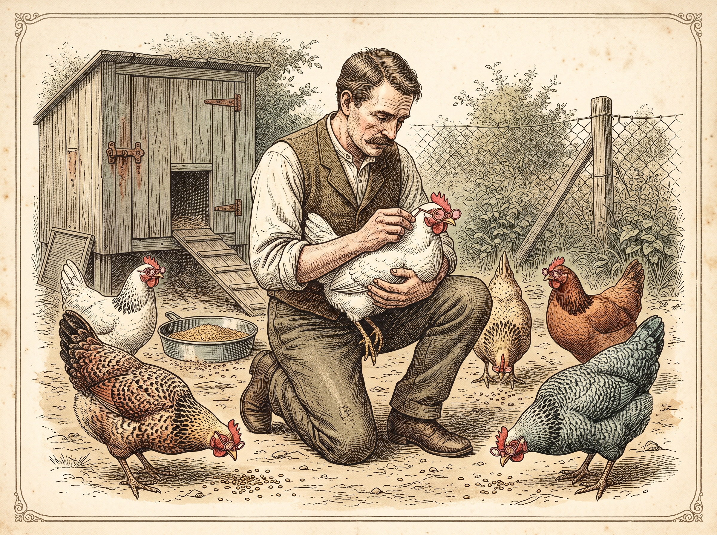 The Rose-Colored Glasses Farmers Bought by the Million — for Their Chickens